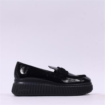 Wonders Xfly Chunky Loafer - Black Patent